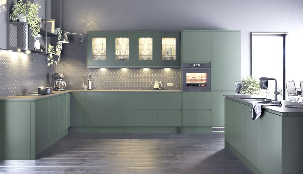 Led Lights in the Kitchen Underneath Wall Units.